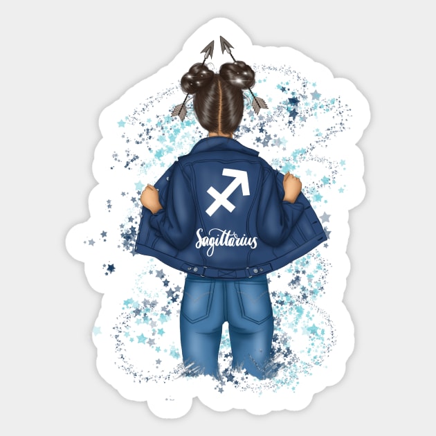 Sagittarius Zodiac Sign Girl Sticker by Teewyld